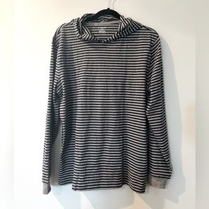 J Crew Striped Long Sleeve Jersey Hoodie